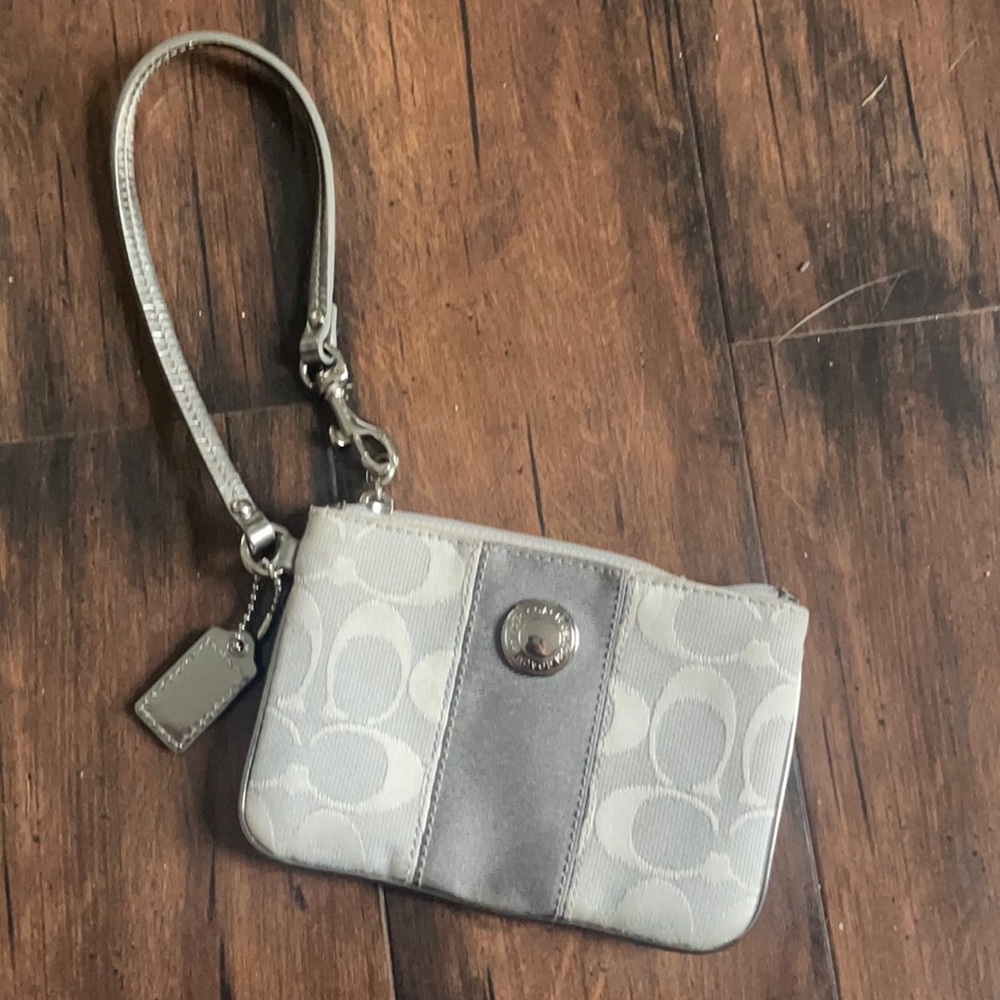 Coach silver wristlet